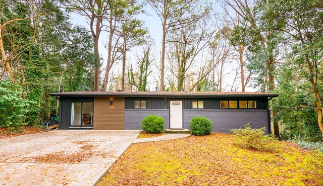 Renovated retreat with large deck, fireplace, & washer/dryer - dog-friendly