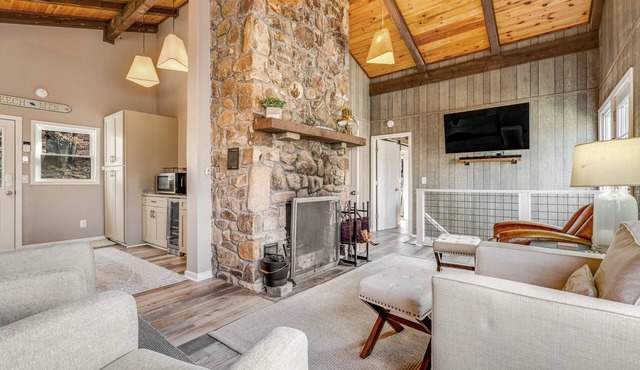 Renovated ski chalet with dual decks, firepit, grill, fireplace, & views