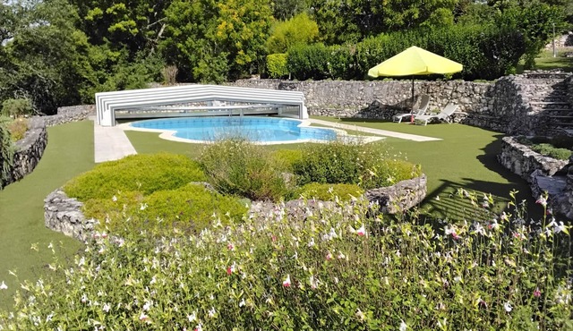 Renovated stone watch tower with private pool