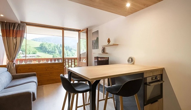 Renovated studio near slopes & shops, includes garage