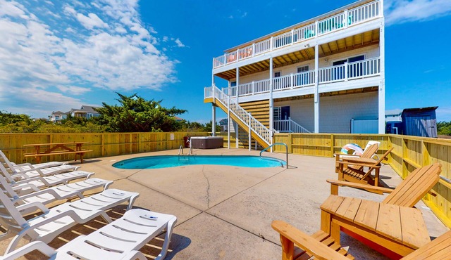 Renovated water-view house with private pool, hot tub, game room, & central AC