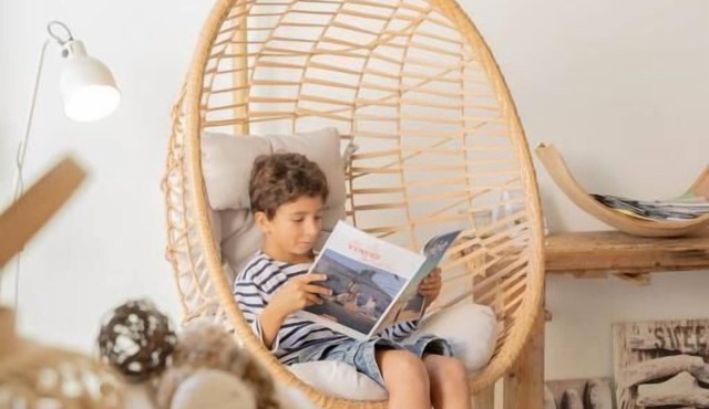 Rental with hanging armchair and giant sofa near Noirmoutier