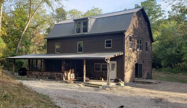 Restored 100-year-old Barn House in Private Forest. Perfect for gatherings.