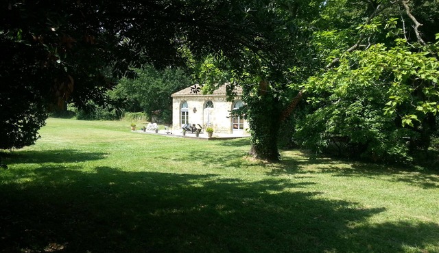 Restored character house in a park with private heated swimming pool