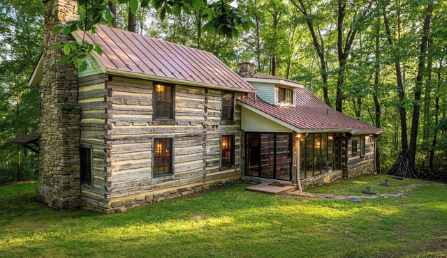 Restored Double Log Cabin on 400 Mountain Acres