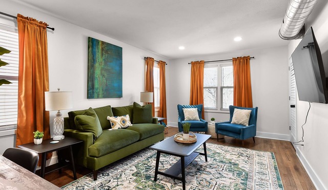 Retro Glam: Colorful Mid Century Haven Apt 2