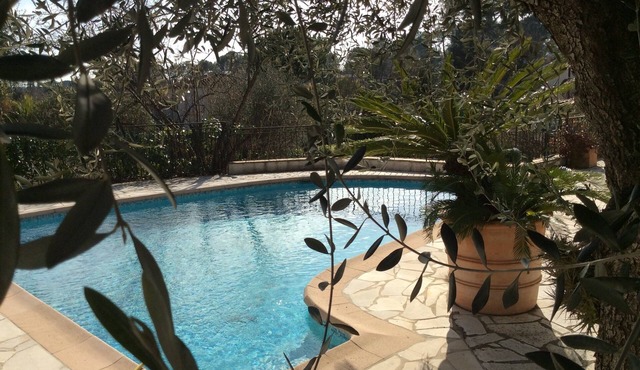 Rez de Jardin de Villa Dans un Endroit Calme et Arboré Avec Piscine Privée