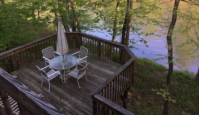 Right on the river.