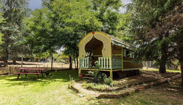 Rigoulieres caravans by the river
