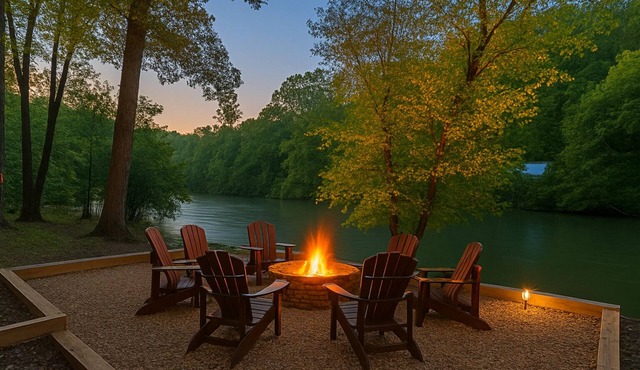 River Front! Pool Table! Riverfront Fire Pit! Hot Tub! BlueRidgeScenicRailway!