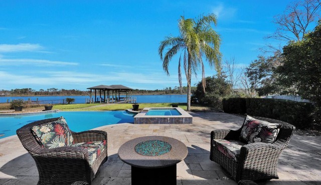 "River Sanctuary"-Pool Home on River frontage- 4000 sq. ft. Sleeps 8