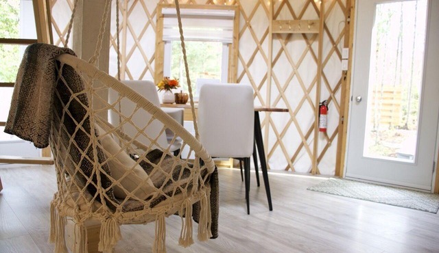 River/Wooden Hottub Yurt in Nature