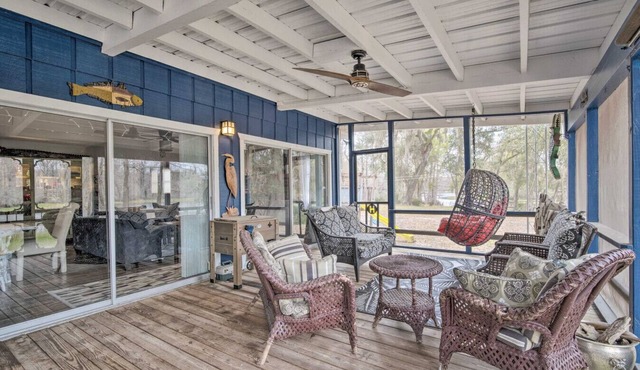 Riverfront Cabin w Screened Patio & Fire Pit!