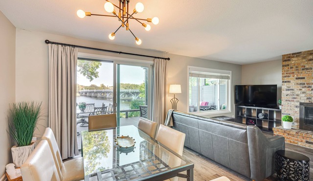 Riverfront Champlin Townhome w/Deck & Water View!