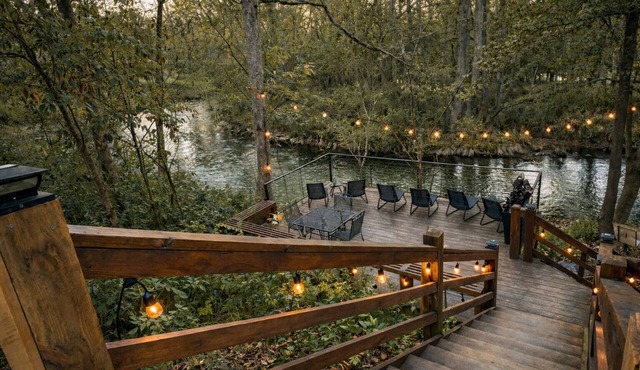 Riverfront Family Adventure Modern Cabin/Pickle Ball/Slide/Outdoor Shower