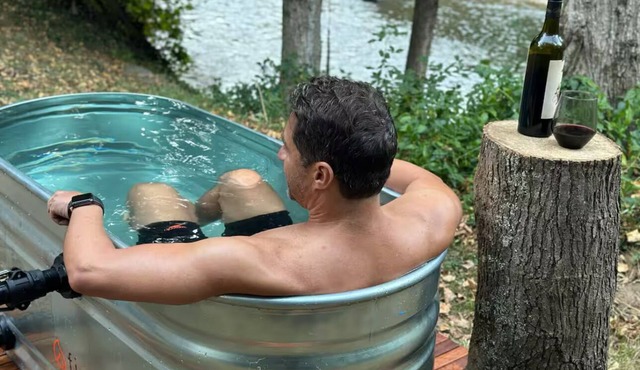 Riverfront front cabin with sauna and hot tub overlooking the river.