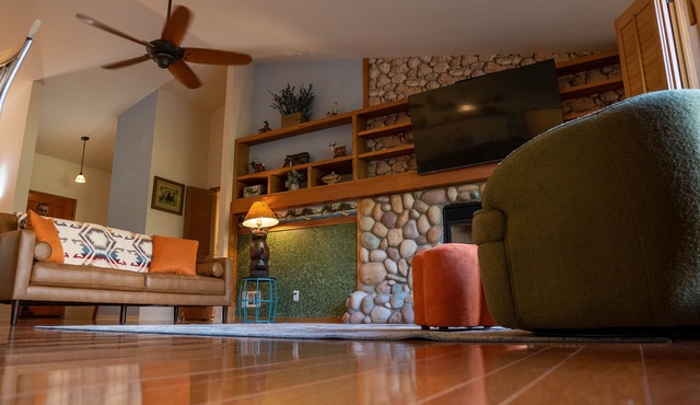 Riverfront property with private beach access with Universal EV Charging Station