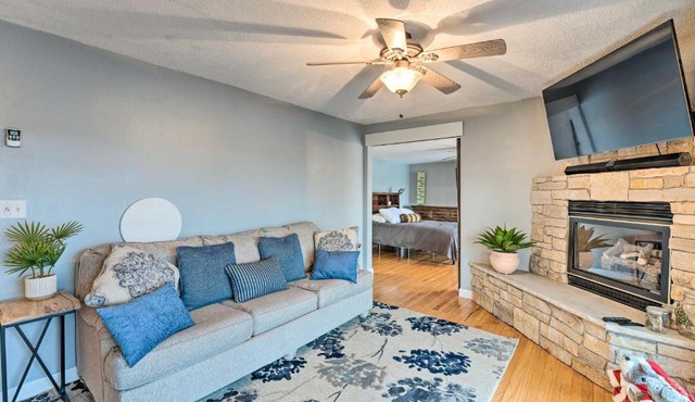 Riverfront Rockford Home with Fire Pit and Deck!