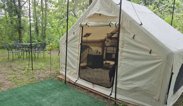 Riverfront Serenity Glamping Tent in West Omaha Campground