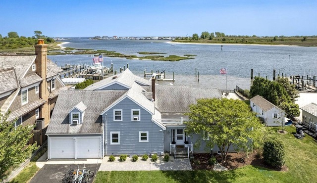 Riverfront Shore House w/Ocean View, Private Beach, 6 Bedrooms and Lots of Toys