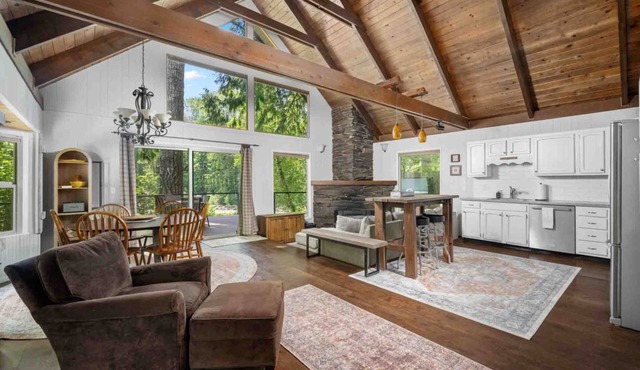 Riverside Retreat with Hot Tub & Deck | Peaceful Escape on the Sandy River in the Pines