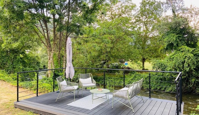 Riverside villa with stunning views.