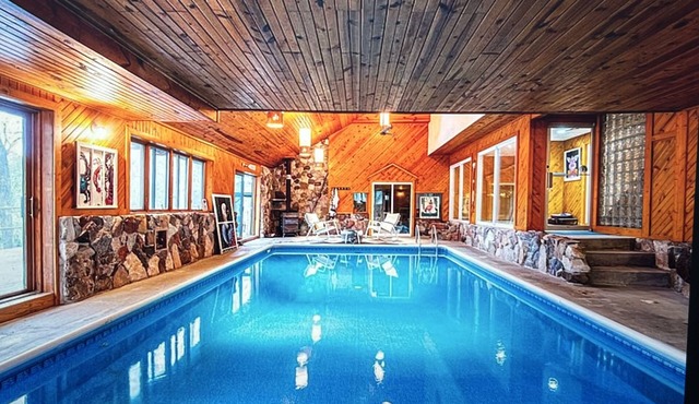 Road America Adjacent Lake House with indoor pool