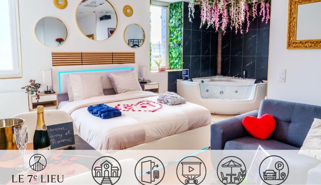 Romance Jacuzzi - Vidéoprojecteur - Terrasse 5min gare