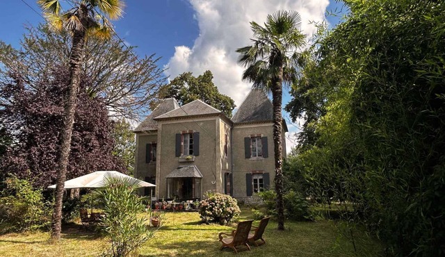 Romantic Château Lestéous with a large park and views of the Pyrenees