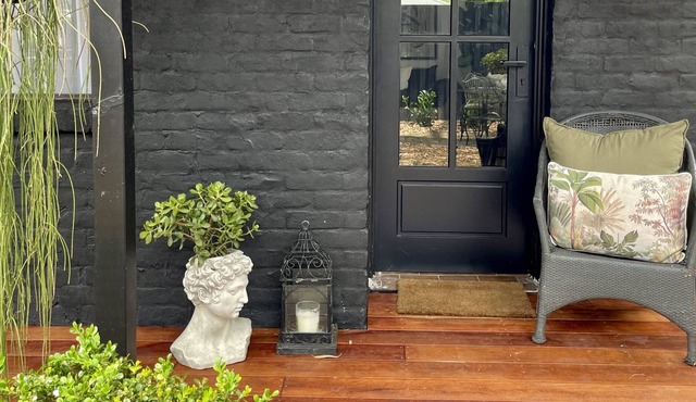 Romantic mountain studio with fire pit