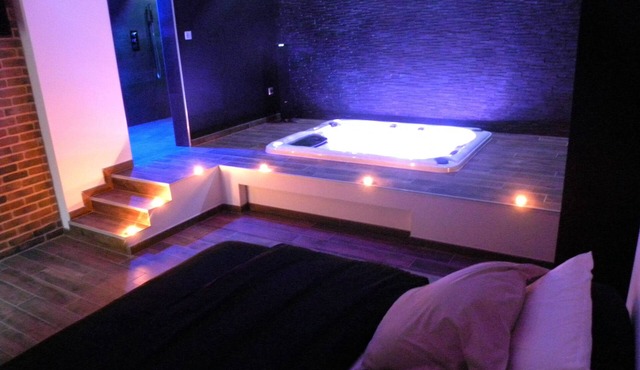 romantic room with private spa