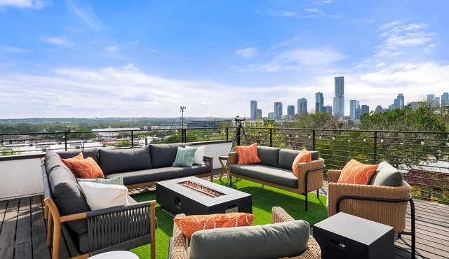 Rooftop Deck, Heated Pool, and Game Room - 4-BR East Austin Home Mins to Downtown!