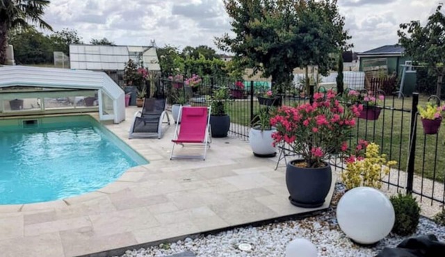 Room in villa with pool
