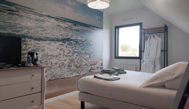 Room with bathtub and unlimited access to an outdoor spa.