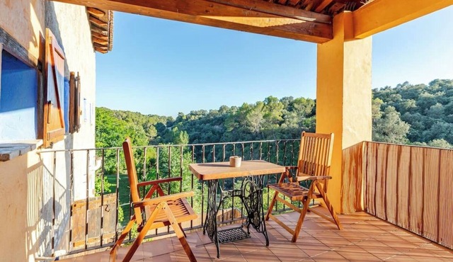 Room with private living room, bathroom and terrace in a rural house