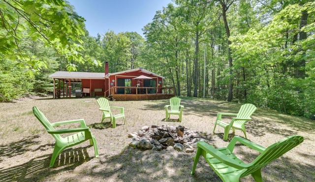 Rose City Cabin with Fire Pit and Lake Access