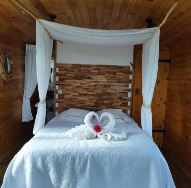 Roulotte à la campagne avec son spa à Cabariot