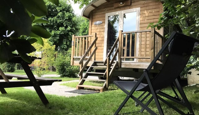 Roulotte Comfort 21m2 - 2 Schlafzimmer - TV - Picknicktisch - mit Sanitäre 2 bis 4 Personen - 2 Pers. im Preis enthalten