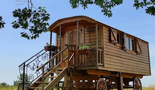 Roulotte et Spa, vue sur les Pyrénées à Puymaurin