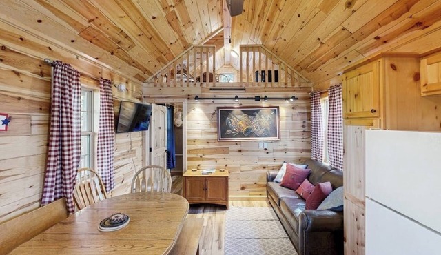 Rural Wood Cabin Surrounded by Trees with WiFi, W/D, & Gorgeous Deck