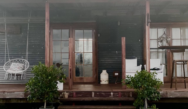 Rustic 0ff-grid cabin on farmland