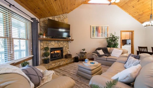 Rustic 4BR w/Deck, Firepit + Free Tix | Near Golf