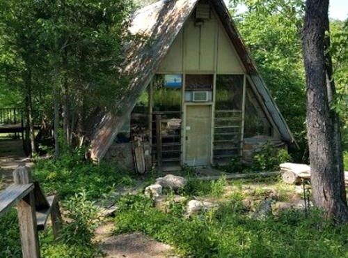 Rustic A-Frame Cabin in the Lush Woodlands of Grubville, Missouri