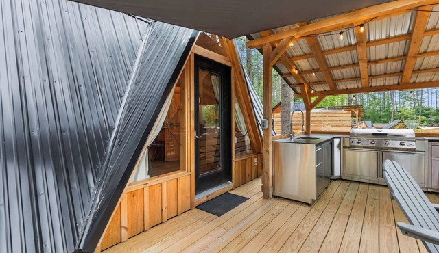 Rustic A-Frame Getaway with Hot Tub