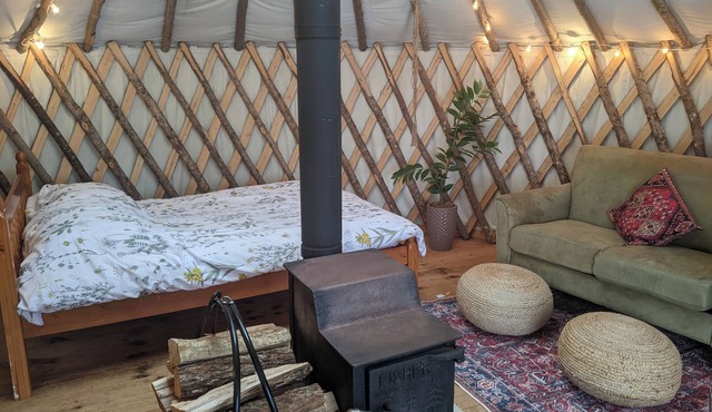 Rustic and cozy yurt on a farm