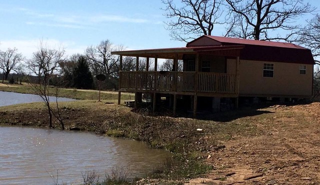 Rustic Cabin Rental with a Fishing Pond in Allen, Oklahoma