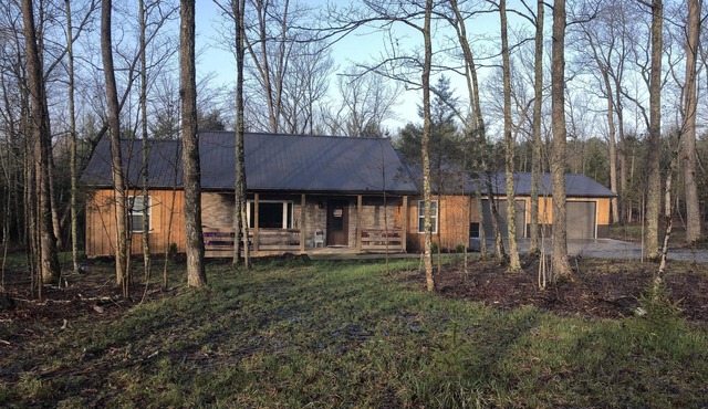 Rustic Cabin with modern amenities and 1 acre stocked Fishing Lake !
