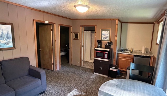 Rustic cabins in secluded campground with lake access and woods to wander in.