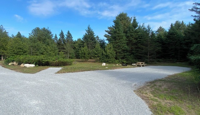 Rustic campground in De Tour Village with Large secluded lots. Site A
