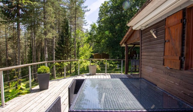 Rustic chalet in the heart of Black Périgord with terrace & all comforts included